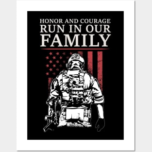 Honor and Courage Run in Our Family - War Veteran Posters and Art